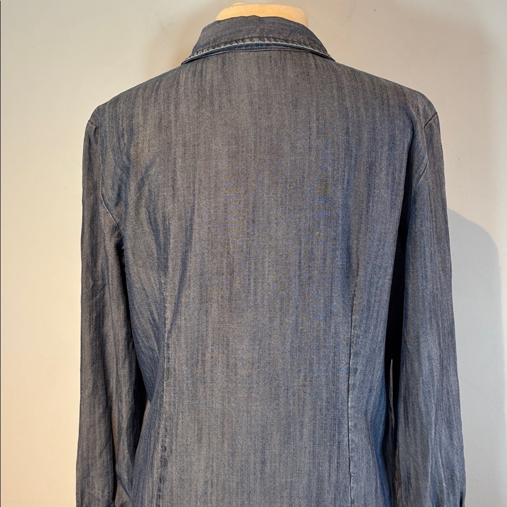 Tilley chambray denim button down dress with pockets size large - Picture 13 of 14